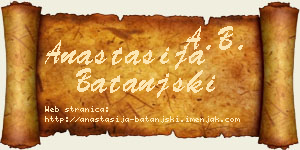 Anastasija Batanjski vizit kartica
